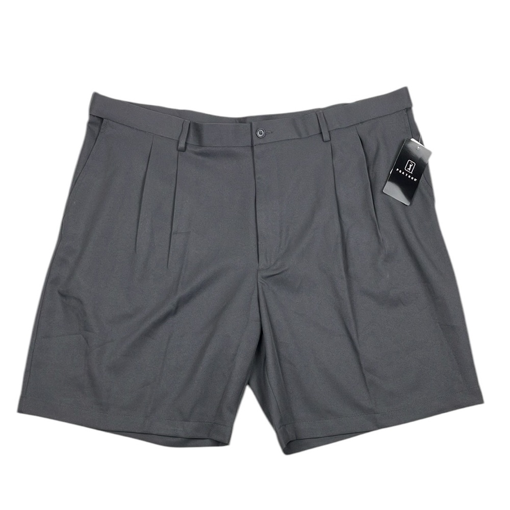 PGA Tour Golf Shorts Expandable Waistband Pleated Gray NWT